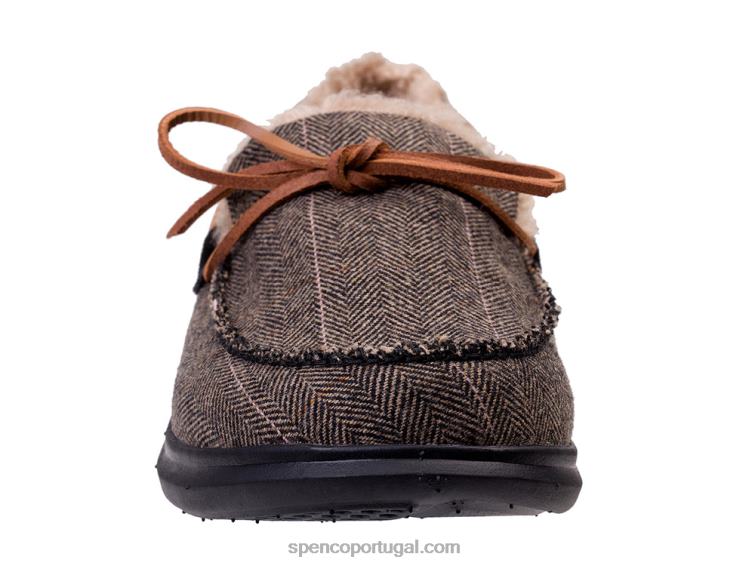 Spenco Footwear preto/castanho chinelo de tweed de bétula masculino 648F902