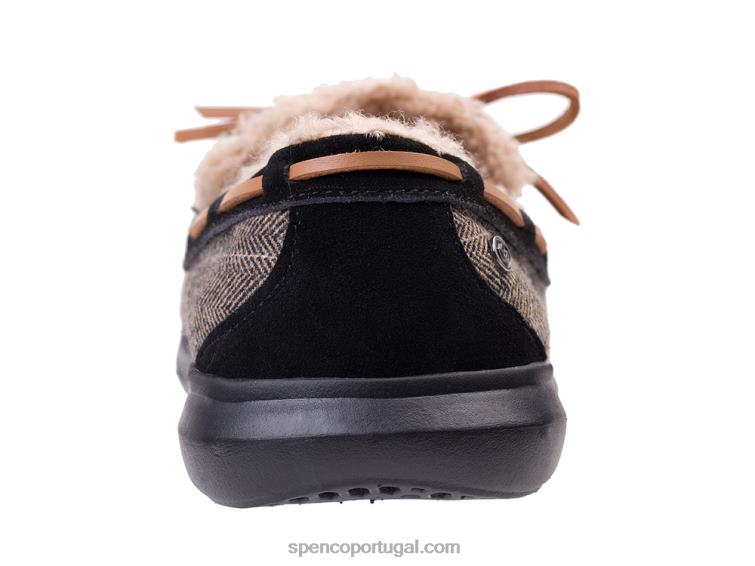 Spenco Footwear preto/castanho chinelo de tweed de bétula masculino 648F902