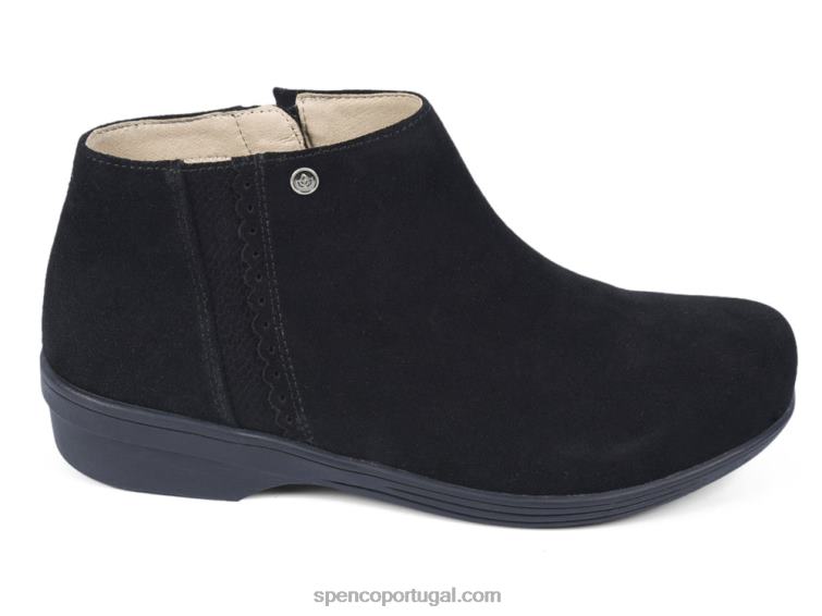 Spenco Footwear preto bota senhorial 648F823 mulheres