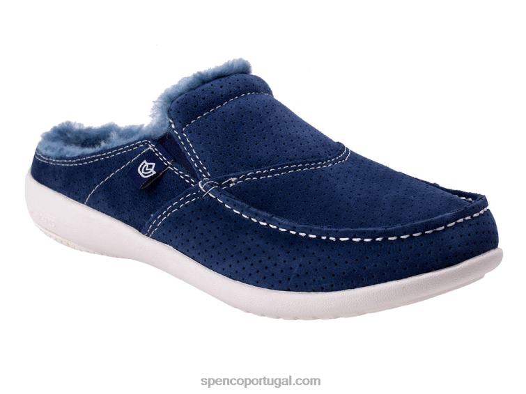 Spenco Footwear azul da meia noite slide de pelúcia sesta 648F700 mulheres