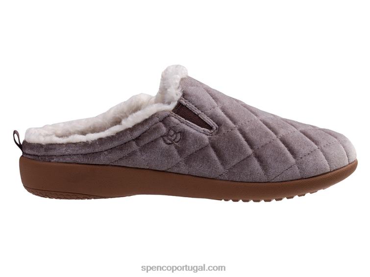 Spenco Footwear cinza chinelo de veludo 648F717 mulheres