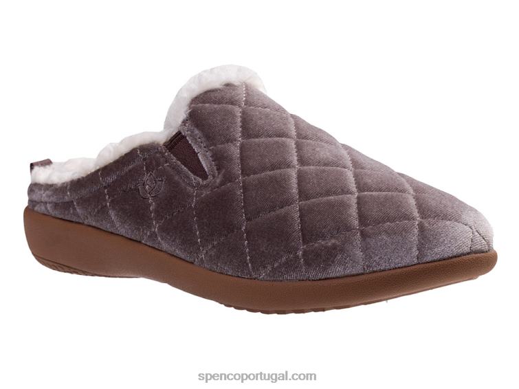 Spenco Footwear cinza chinelo de veludo 648F717 mulheres