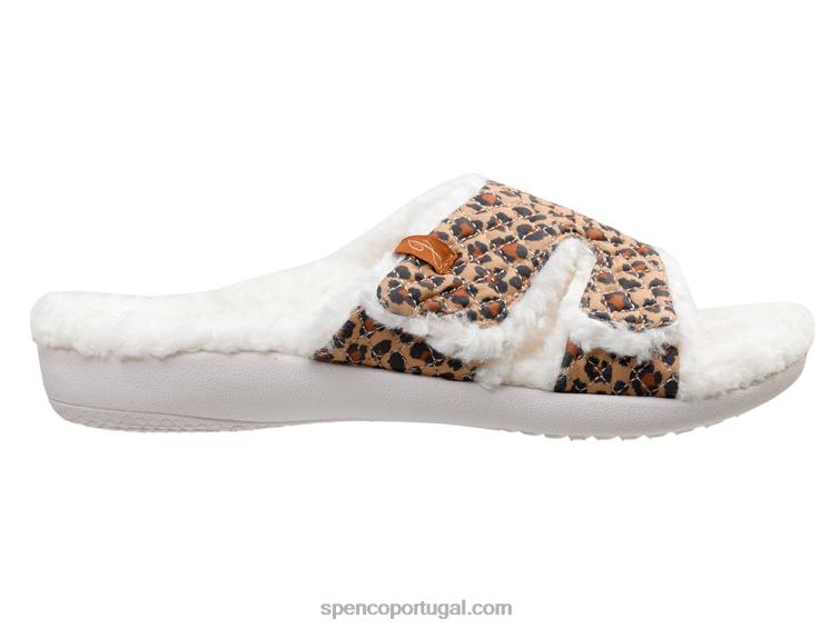 Spenco Footwear leopardo bronzeado Janie chinelo 648F753 mulheres