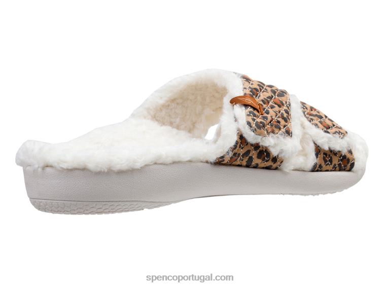 Spenco Footwear leopardo bronzeado Janie chinelo 648F753 mulheres