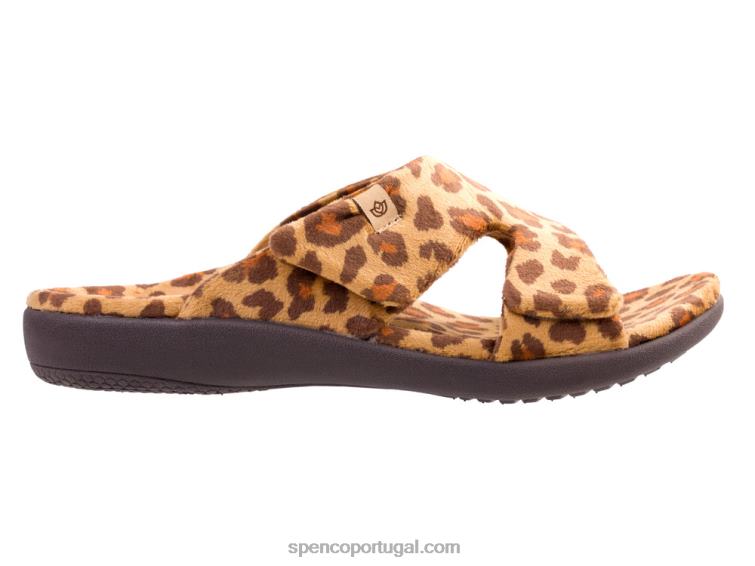 Spenco Footwear leopardo bronzeado chinelo de visto kholo 648F694 mulheres