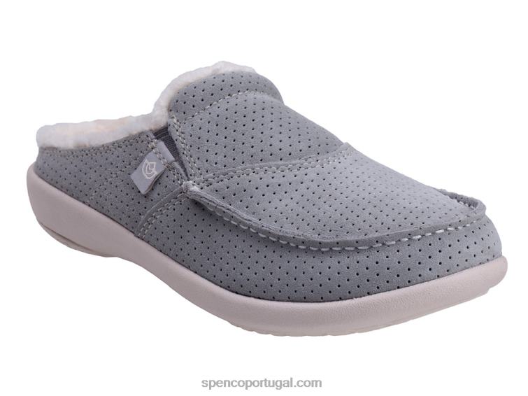 Spenco Footwear miragem cinza slide de pelúcia sesta 648F771 mulheres