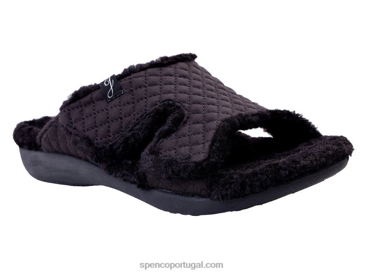 Spenco Footwear preto Janie chinelo 648F754 mulheres