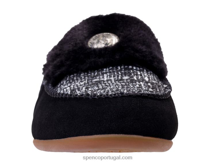 Spenco Footwear preto chinelo de tweed de bétula 648F673 mulheres