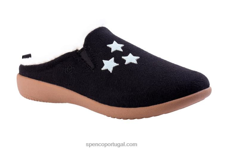Spenco Footwear preto evie chinelo clássico 648F748 mulheres