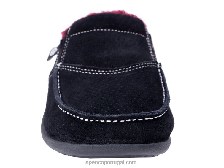 Spenco Footwear preto slide de pelúcia sesta 648F769 mulheres