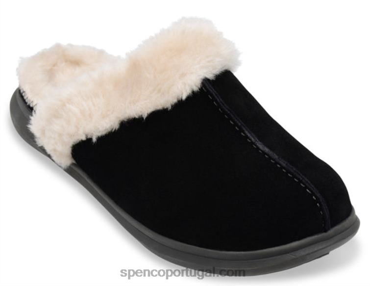 Spenco Footwear preto slide supremo 648F782 mulheres