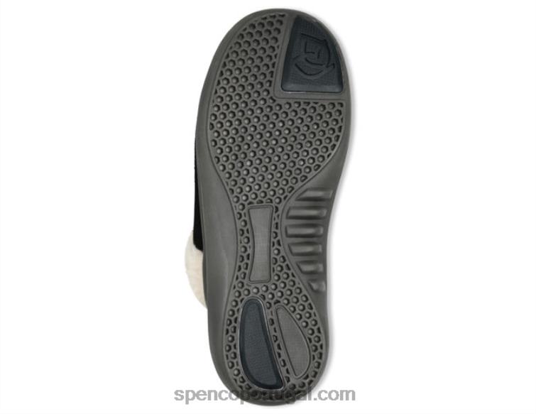 Spenco Footwear preto slide supremo 648F782 mulheres