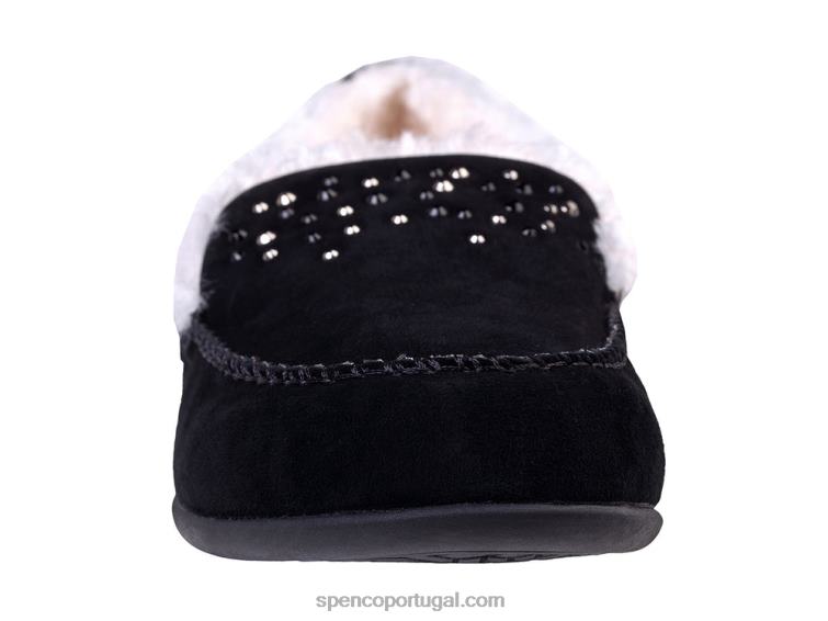 Spenco Footwear preto strass balboa 648F731 mulheres