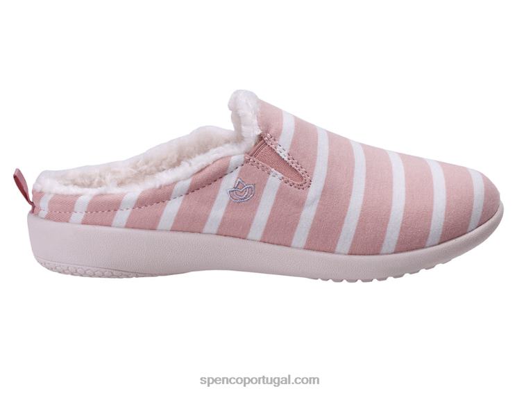 Spenco Footwear rosa/branco chinelo listrado dundee 648F761 mulheres