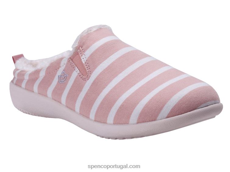 Spenco Footwear rosa/branco chinelo listrado dundee 648F761 mulheres