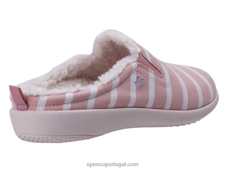 Spenco Footwear rosa/branco chinelo listrado dundee 648F761 mulheres