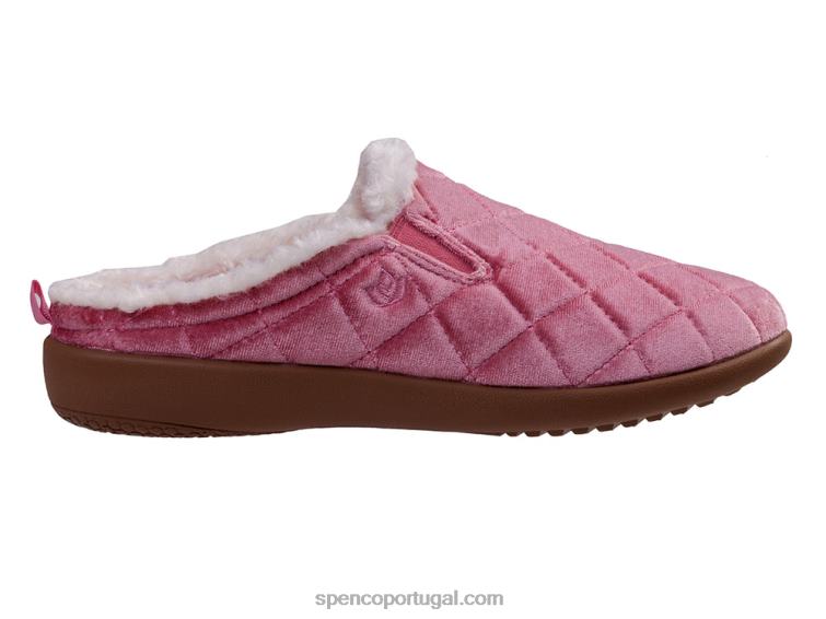 Spenco Footwear rosa chinelo de veludo 648F715 mulheres