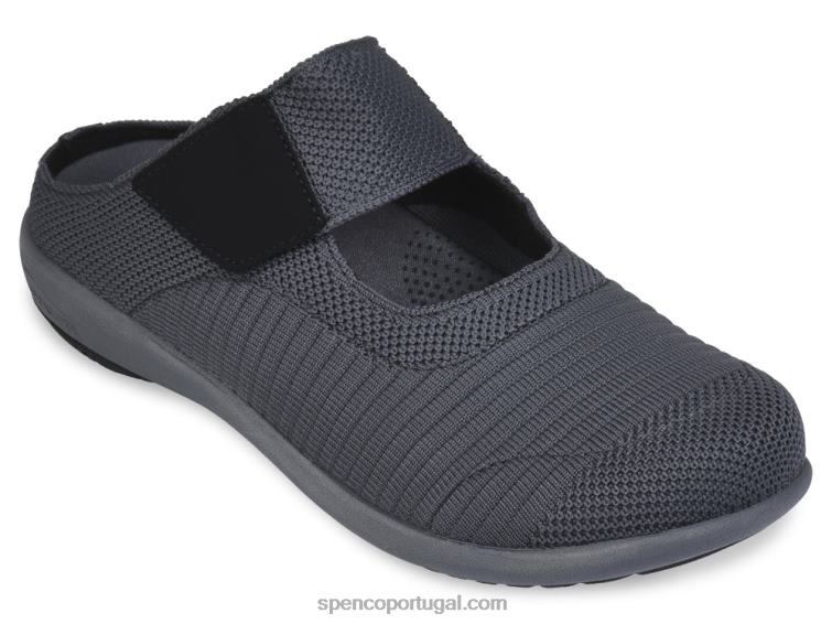 Spenco Footwear preto corrediça de magnólia 648F646 mulheres