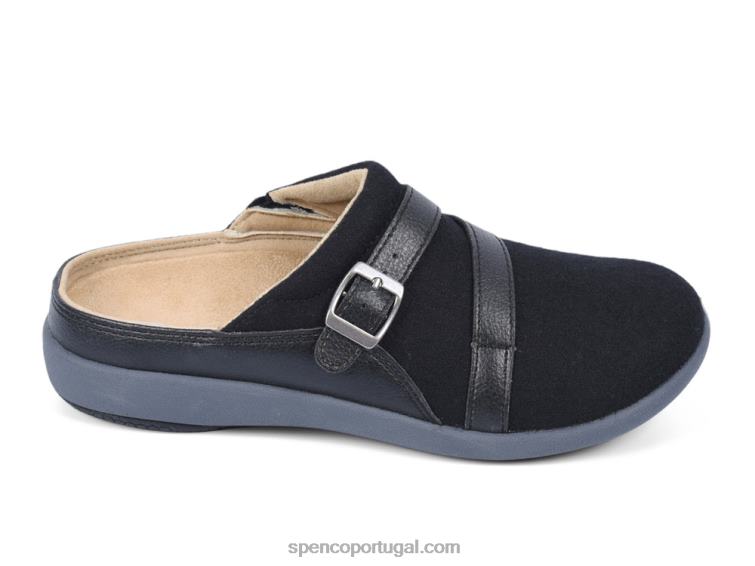 Spenco Footwear preto deslizamento de lã ashton 648F593 mulheres