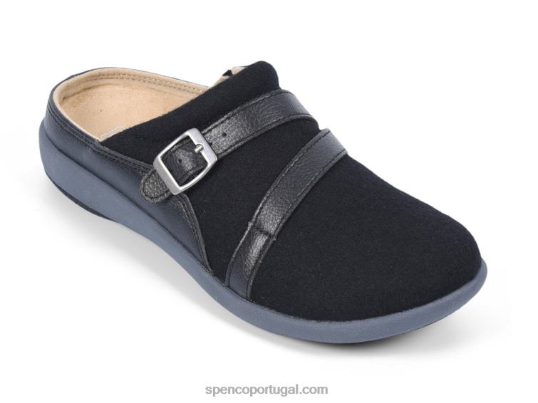 Spenco Footwear preto deslizamento de lã ashton 648F593 mulheres