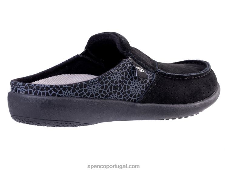 Spenco Footwear preto slide sesta mosaico 648F391 mulheres