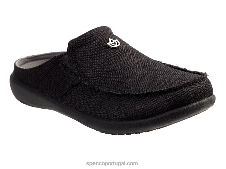 Spenco Footwear preto slide sesta prana 648F307 mulheres