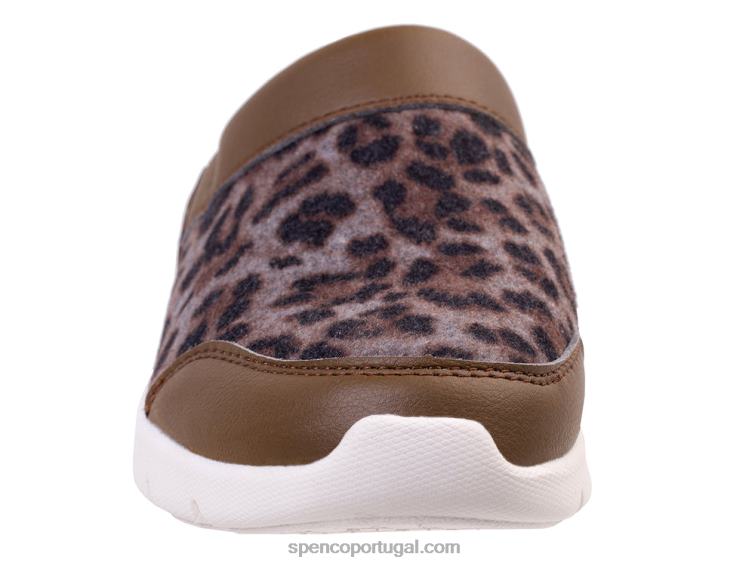 Spenco Footwear leopardo marrom cabriolet sem cadarço 648F433 mulheres