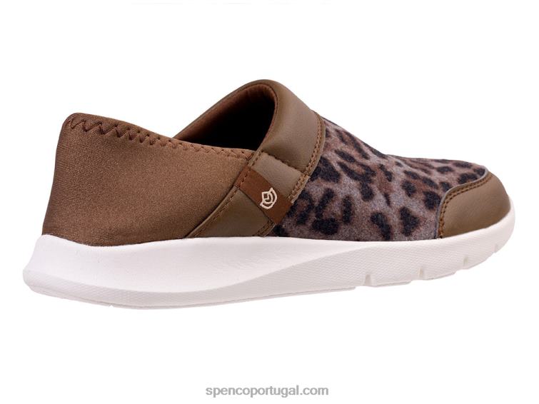Spenco Footwear leopardo marrom cabriolet sem cadarço 648F433 mulheres