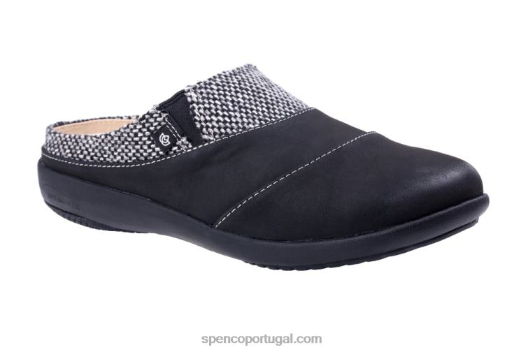 Spenco Footwear preto nuevo harvest slip-on 648F548 mulheres