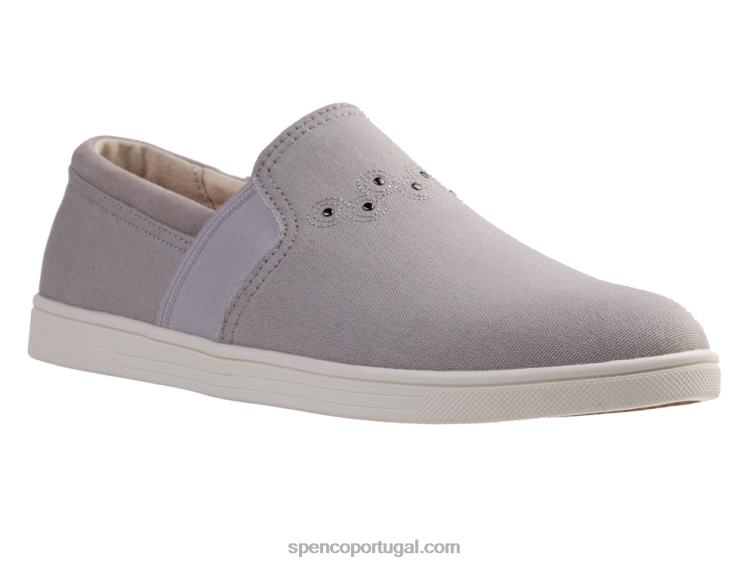 Spenco Footwear cinza lona à beira-mar 648F290 mulheres