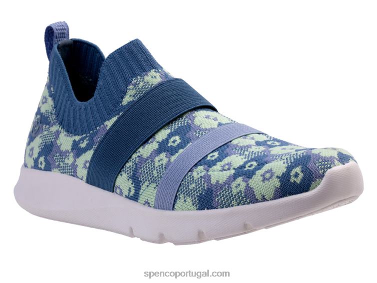 Spenco Footwear pedra azul karma stretch floral 648F522 mulheres