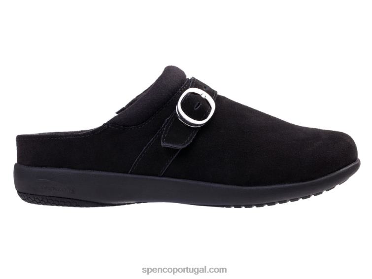 Spenco Footwear preto camurça ashley 648F371 mulheres