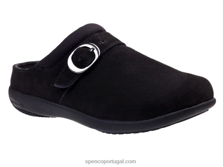 Spenco Footwear preto camurça ashley 648F371 mulheres