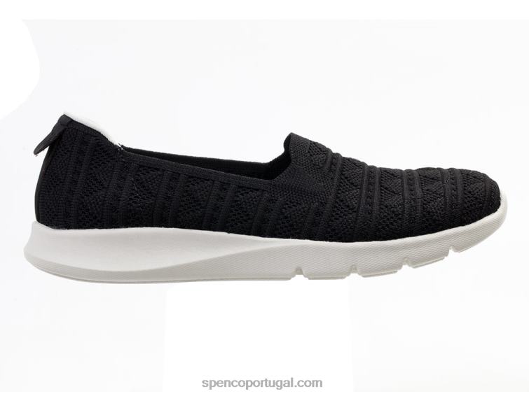 Spenco Footwear preto crochê elástico conforto 648F340 mulheres