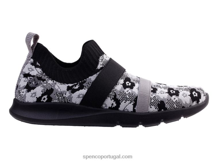 Spenco Footwear preto karma stretch floral 648F521 mulheres