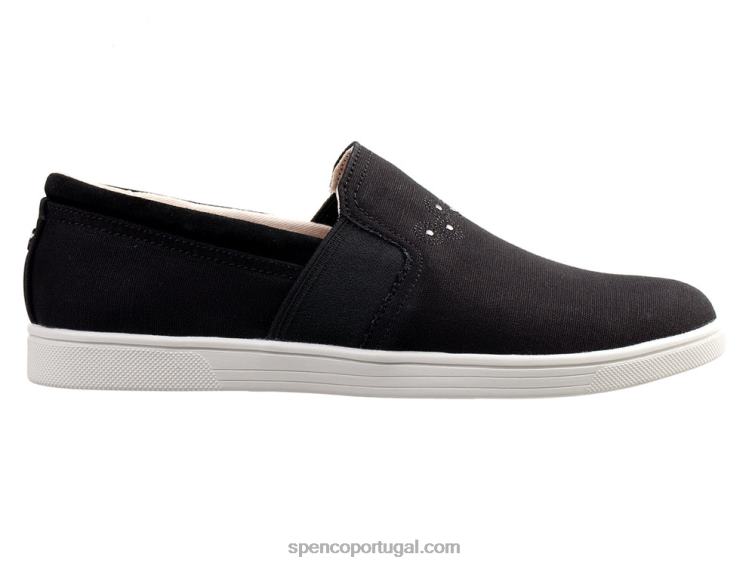 Spenco Footwear preto lona à beira-mar 648F289 mulheres