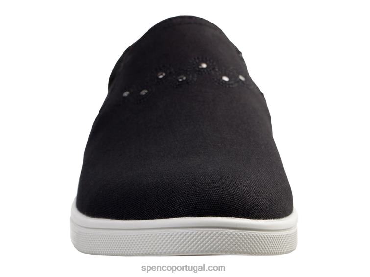 Spenco Footwear preto lona à beira-mar 648F289 mulheres