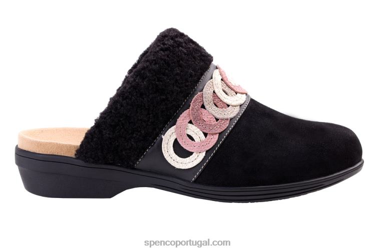 Spenco Footwear preto ojai tamanco aconchegante 648F552 mulheres