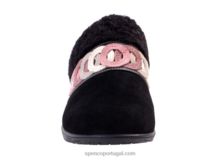 Spenco Footwear preto ojai tamanco aconchegante 648F552 mulheres