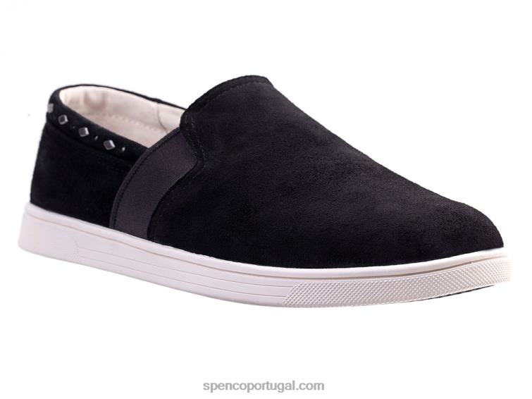 Spenco Footwear preto rebite santa barbara clássico 648F487 mulheres