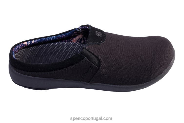 Spenco Footwear preto sesta nova perfurada 648F625 mulheres