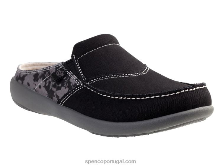 Spenco Footwear preto sesta vintage floral 648F296 mulheres