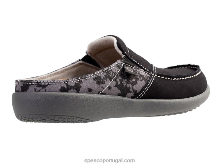 Spenco Footwear preto sesta vintage floral 648F296 mulheres