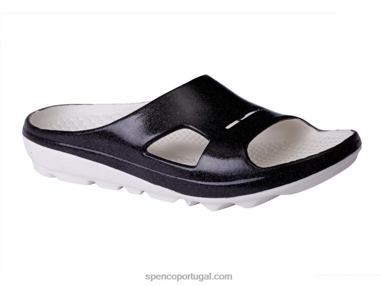 Spenco Footwear preto fusão 2 slide perolado 648F259 mulheres