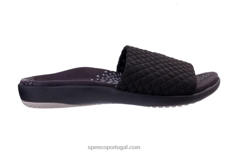 Spenco Footwear preto hanna slide clássico 648F273 mulheres