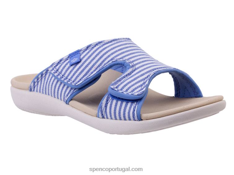Spenco Footwear carolina azul kholo listra sazonal 648F160 mulheres
