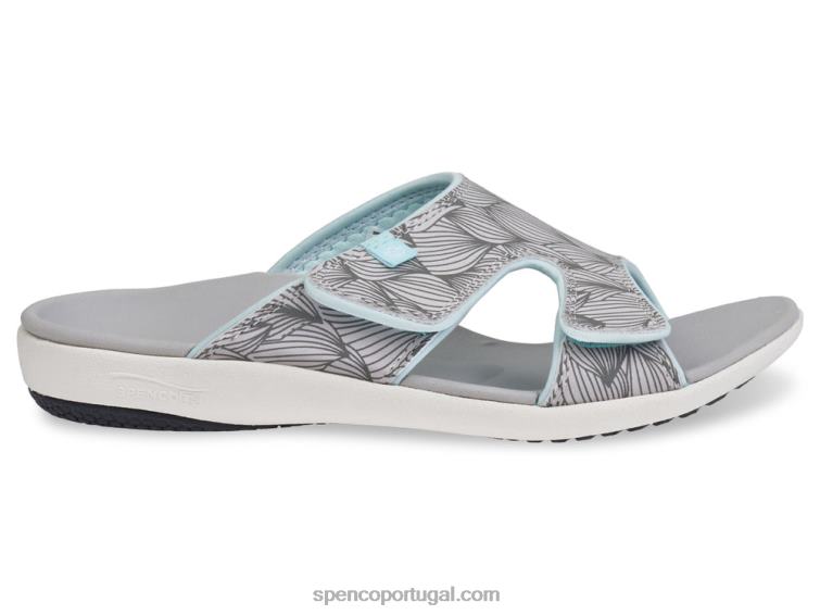 Spenco Footwear cinza escorregador de onda kholo 648F178 mulheres