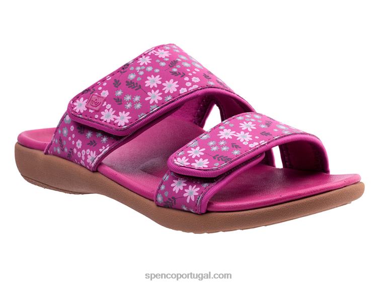 Spenco Footwear fúcsia kholo nuevo delicado floral 648F157 mulheres