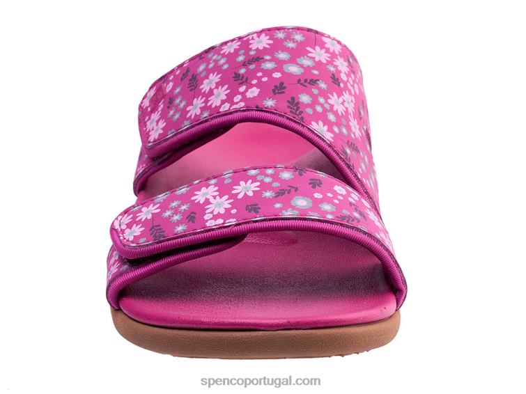 Spenco Footwear fúcsia kholo nuevo delicado floral 648F157 mulheres