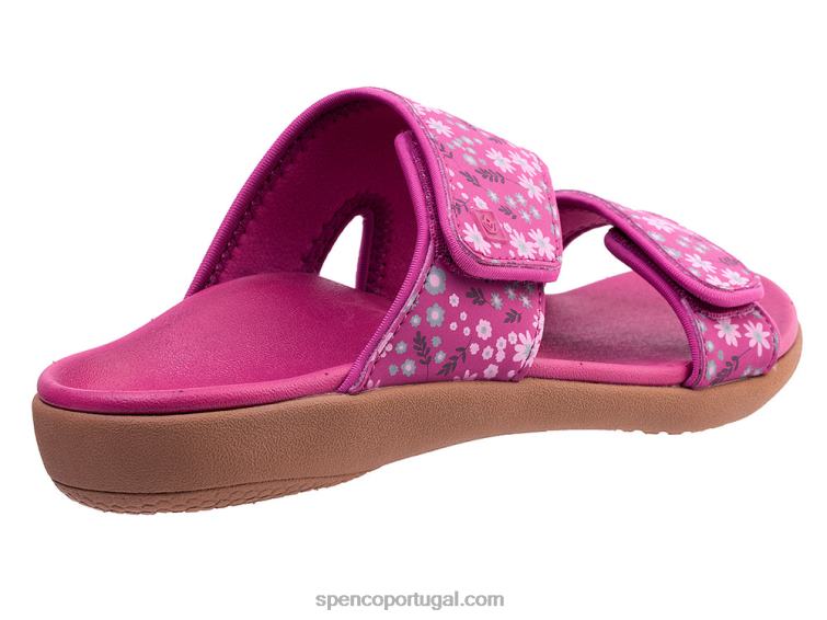 Spenco Footwear fúcsia kholo nuevo delicado floral 648F157 mulheres